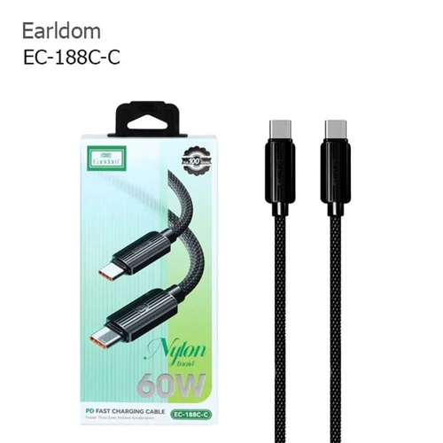 کابل شارژ فست Earldom Type-C to Type-C مدل EC-188C-C