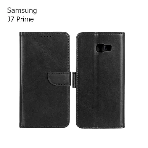 کیف چرمی موبایل مگنتی محافظ لنزدار Galaxy J7 Prime